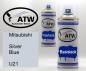 Preview: Mitsubishi, Silver Blue, U21: 400ml Sprühdose + 400ml Klarlack - Set, von ATW Autoteile West.